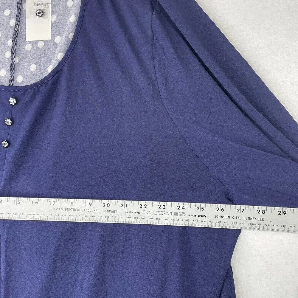 NWT Womens Plus Size‎ 30/32 Evans 4X Blue Isabelle Layered Tunic Top Blouse